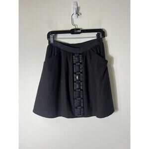 Prairie New York Dark Brown A-Line Wool Skirt Sz M